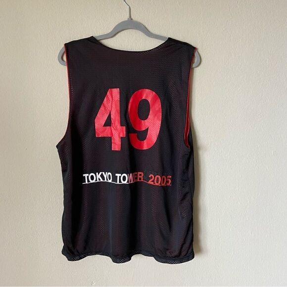 Asics Tokyo Tower 2005 Red Black Jersey Two Sided Size L - Picture 3 of 8
